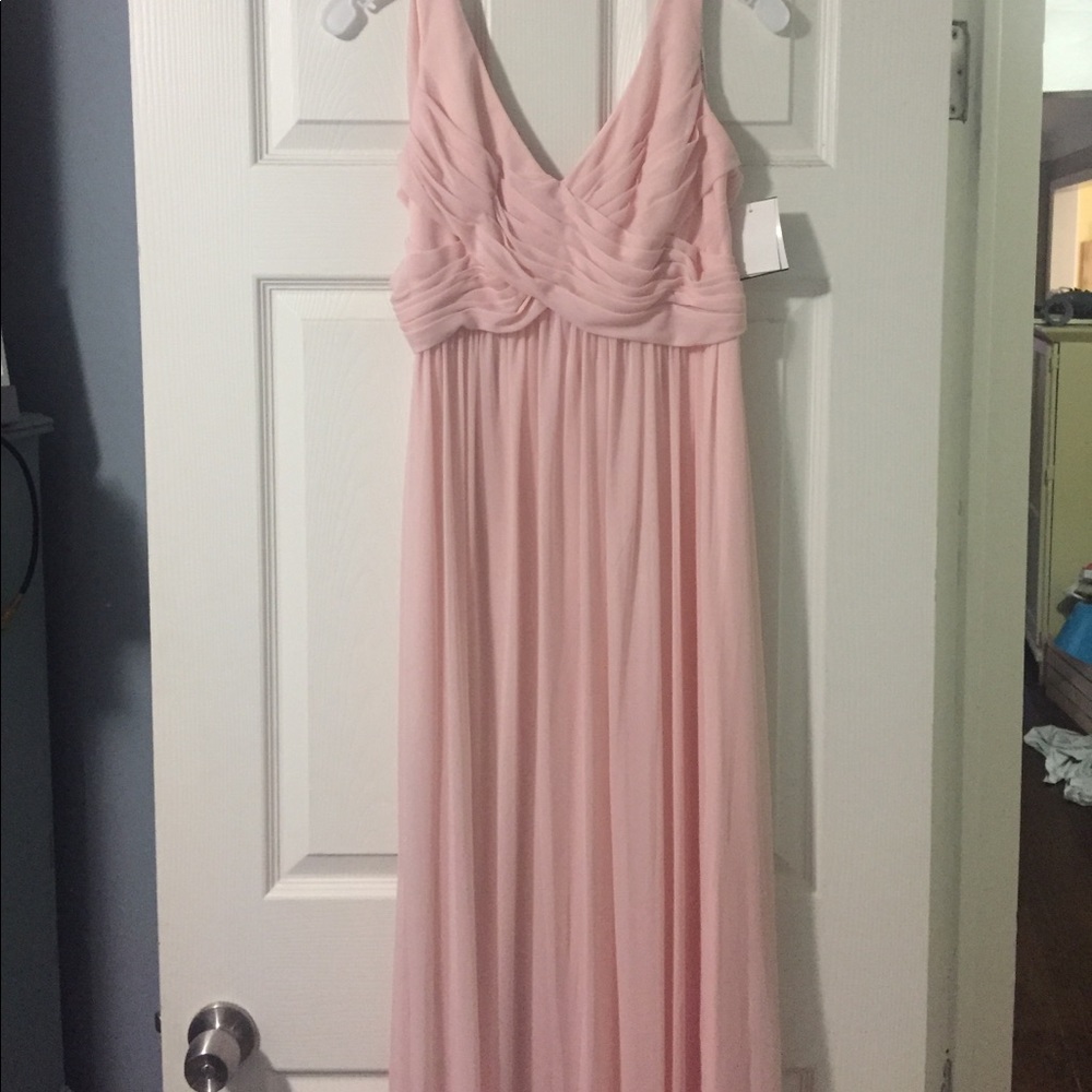 David's bridal light pink chiffon dress