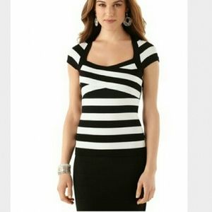 WHBM striped bandage top