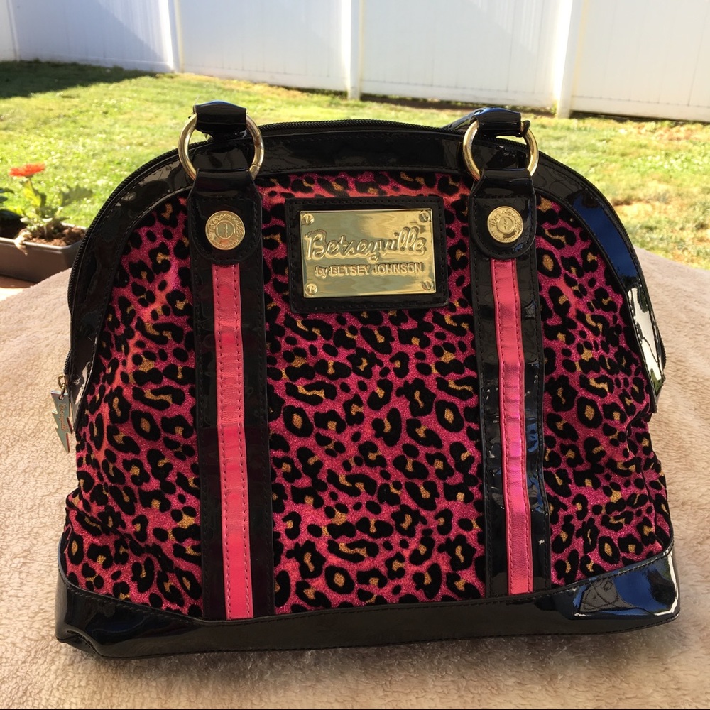 Betsey Johnson Betseyville Glitter Leopard Purse