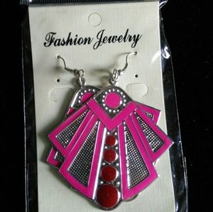 Pink earrings new in package