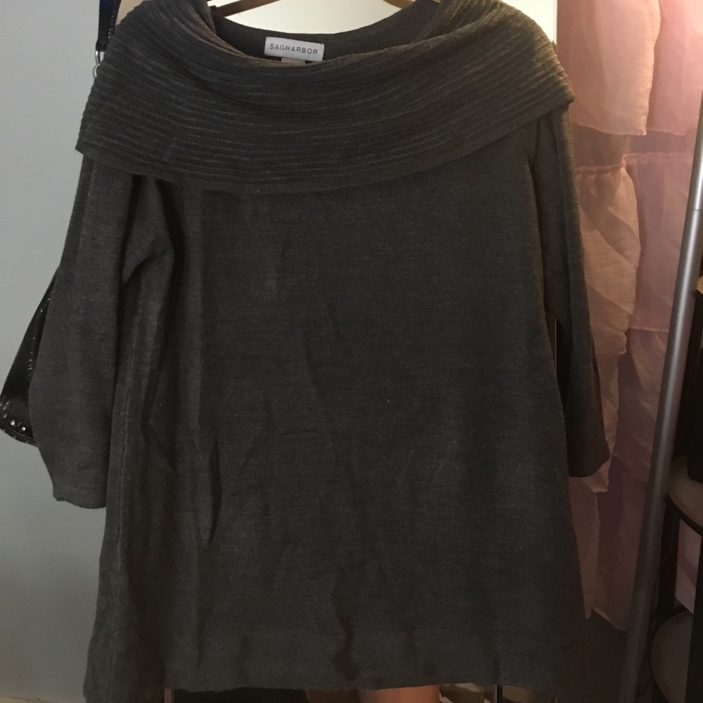 Gray sweater with button detail