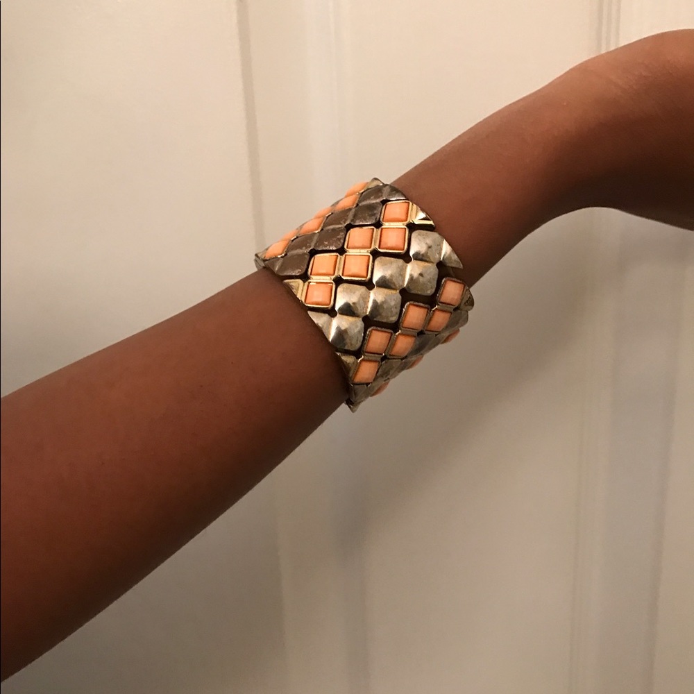 Gold and Coral Bracelet