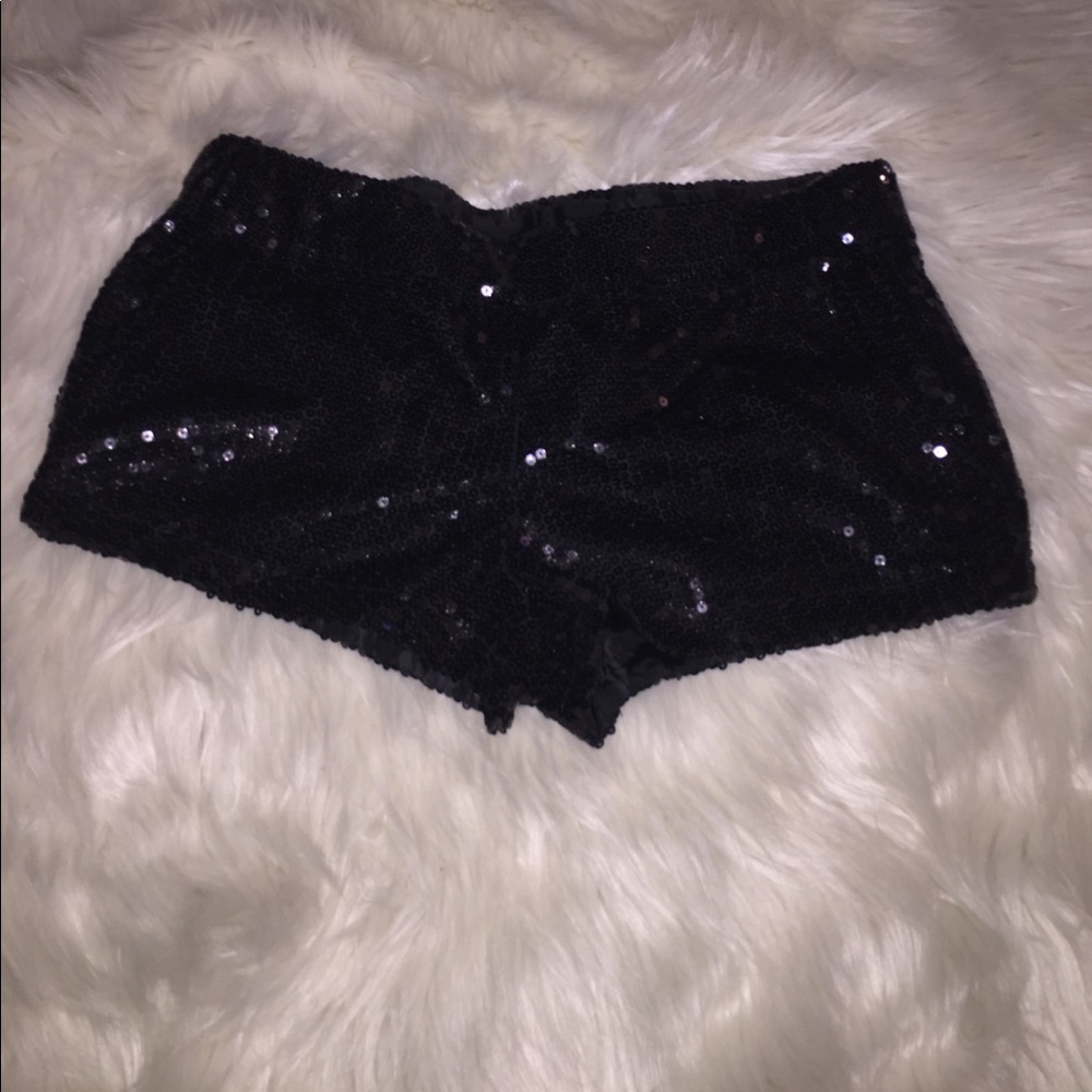 Black Sequin mini shorts