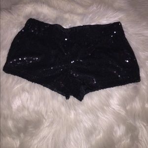 Black Sequin mini shorts
