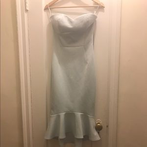 Light blue peplum sweetheart dress