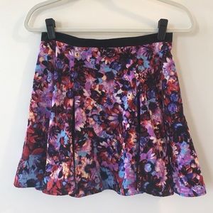 Nasty Gal purple floral daisy skater skirt S