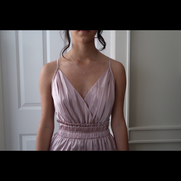 Dusty Rose Silk Jumpsuit - Picture 2 of 3