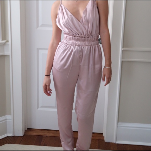 Dusty Rose Silk Jumpsuit - Picture 3 of 3