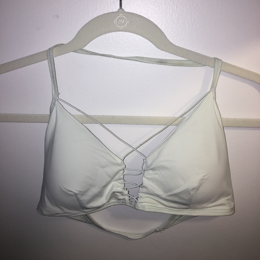 Me to We Mint Lace Up Bralette