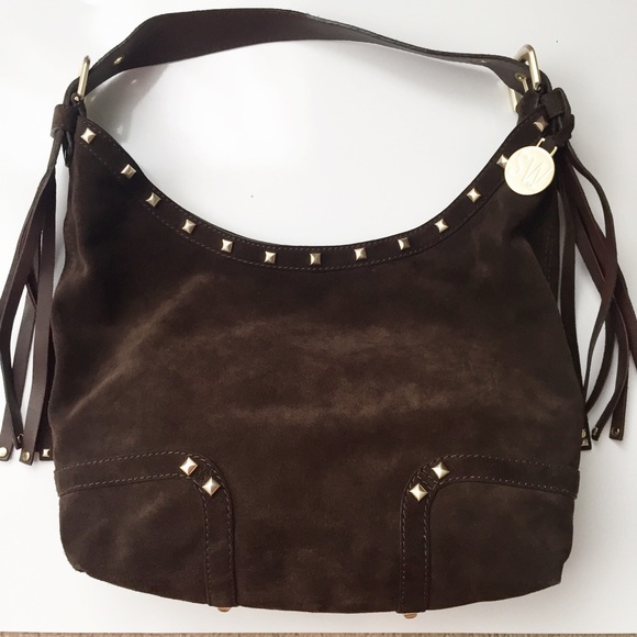 Stuart Weitzman studded suede shoulder bag - Picture 2 of 8