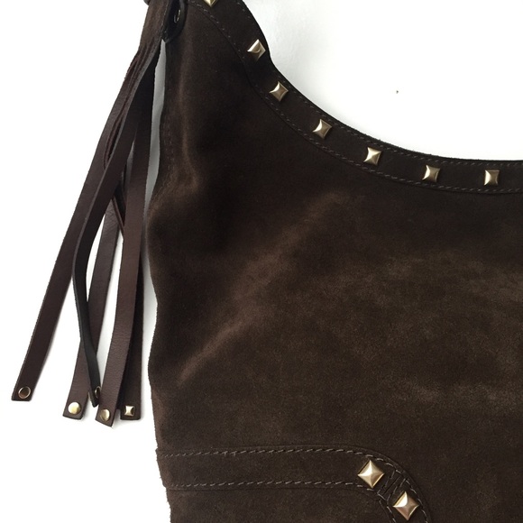 Stuart Weitzman studded suede shoulder bag - Picture 4 of 8