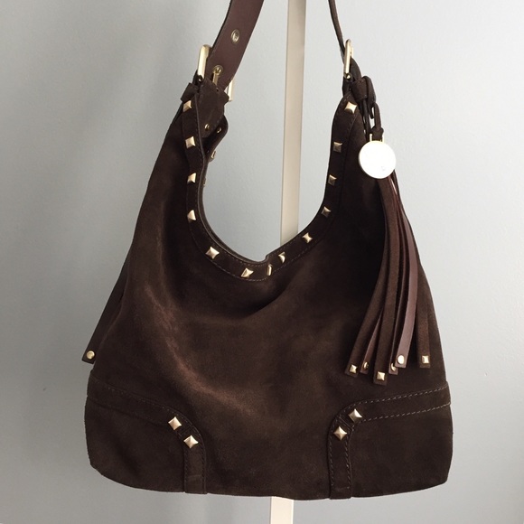 Stuart Weitzman studded suede shoulder bag - Picture 8 of 8