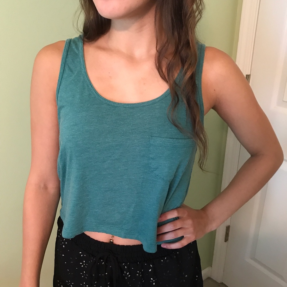 American Eagle Teal Crop Top Size S
