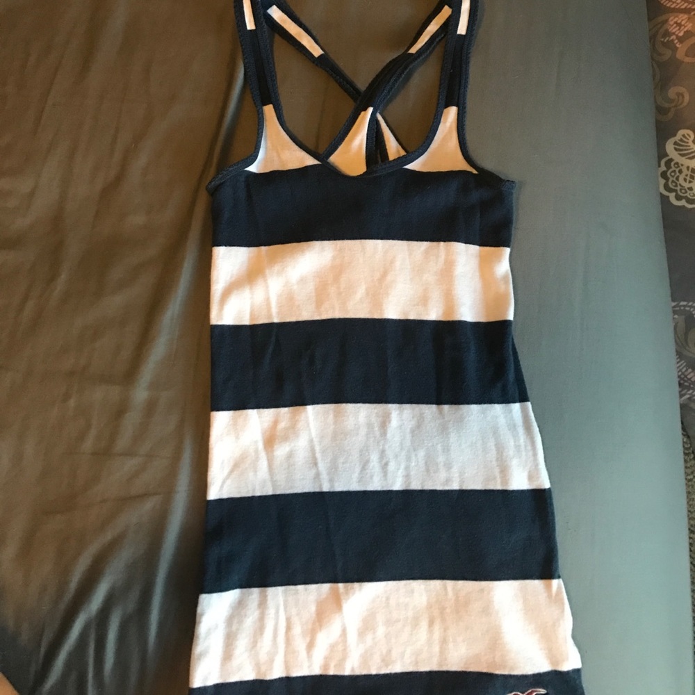 Blue & White striped Hollister tank top