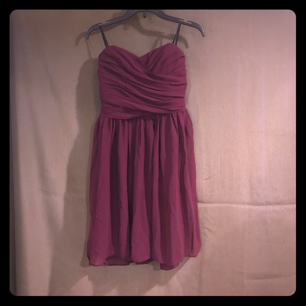 Purple strapless juniors dress