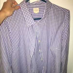 J. crew women's button down gingham blue