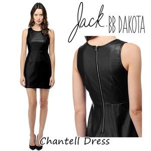 Black faux leather dress