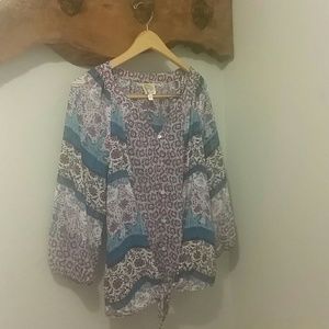 Red, white and blue top