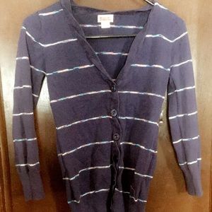 Blue Striped Cardigan