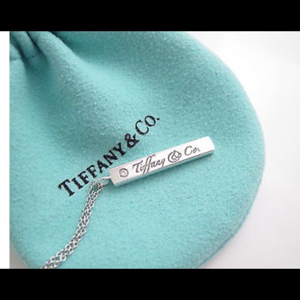 Tiffany Bar Necklace with small diamond