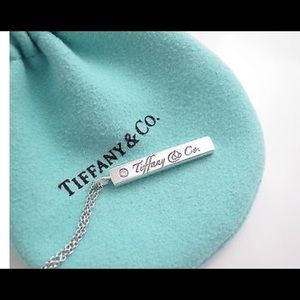 Tiffany Bar Necklace with small diamond
