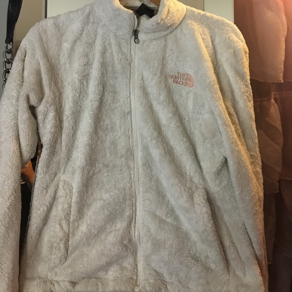White north face zip up