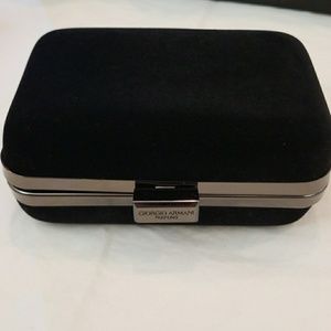 Giorgio Armani black velvet evening clutch/purse.