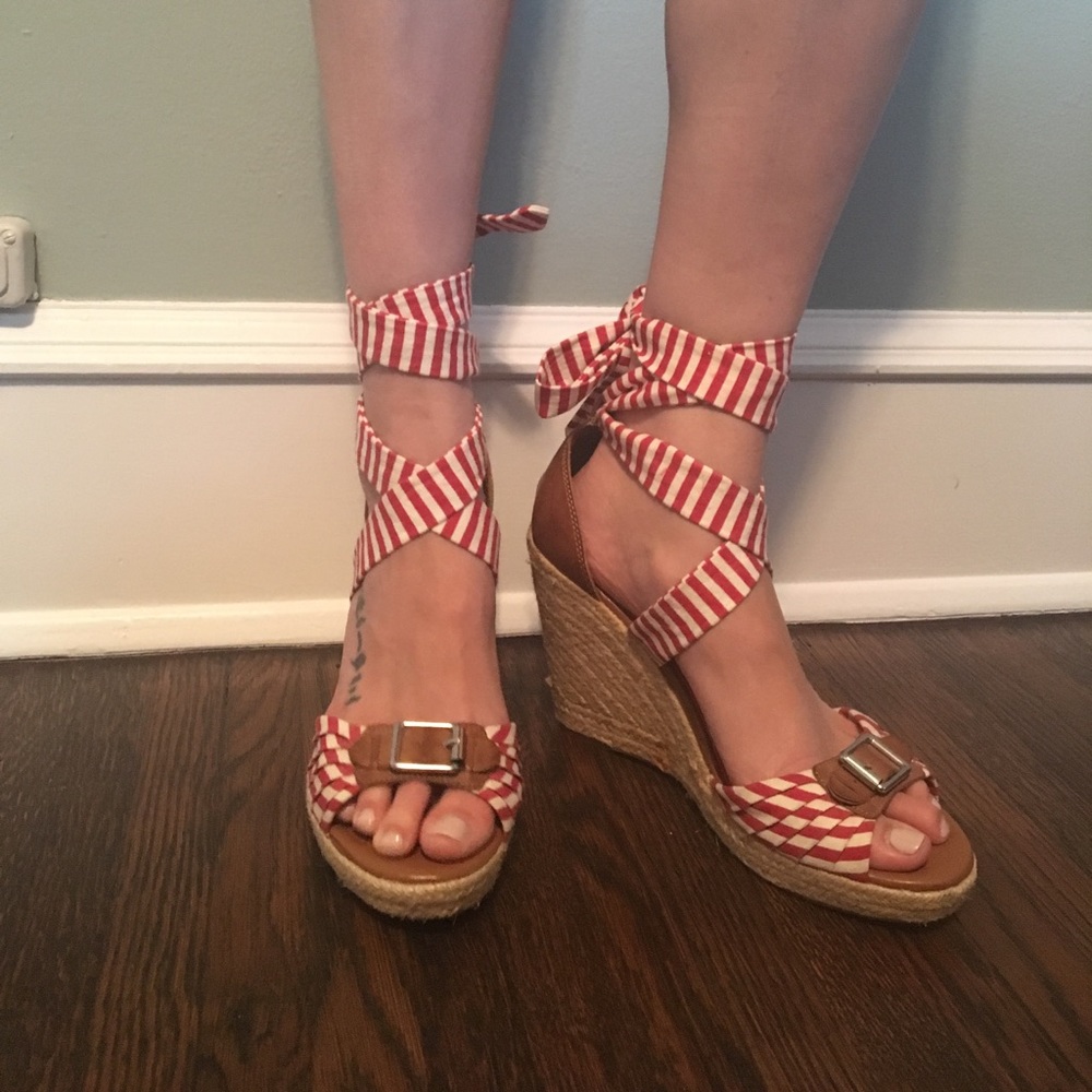 Tommy Hilfiger nautical lace up platform wedges