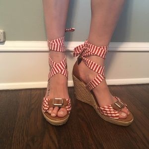 Tommy Hilfiger nautical lace up platform wedges