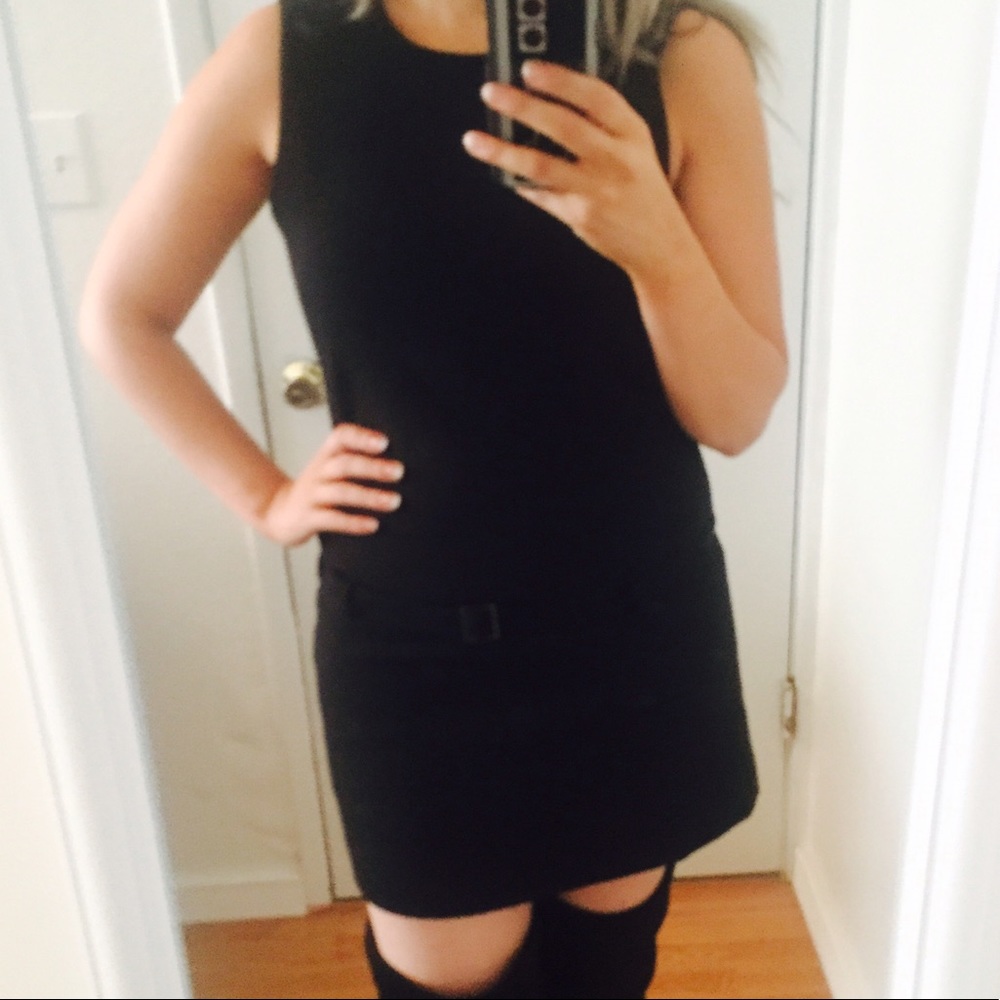 MOD style mini dress, black and super cute w/boots