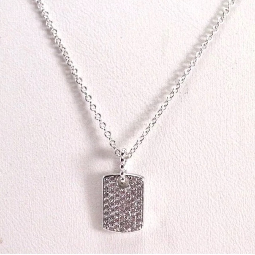 Lafonn simulated diamond dogtag Army Wife necklace