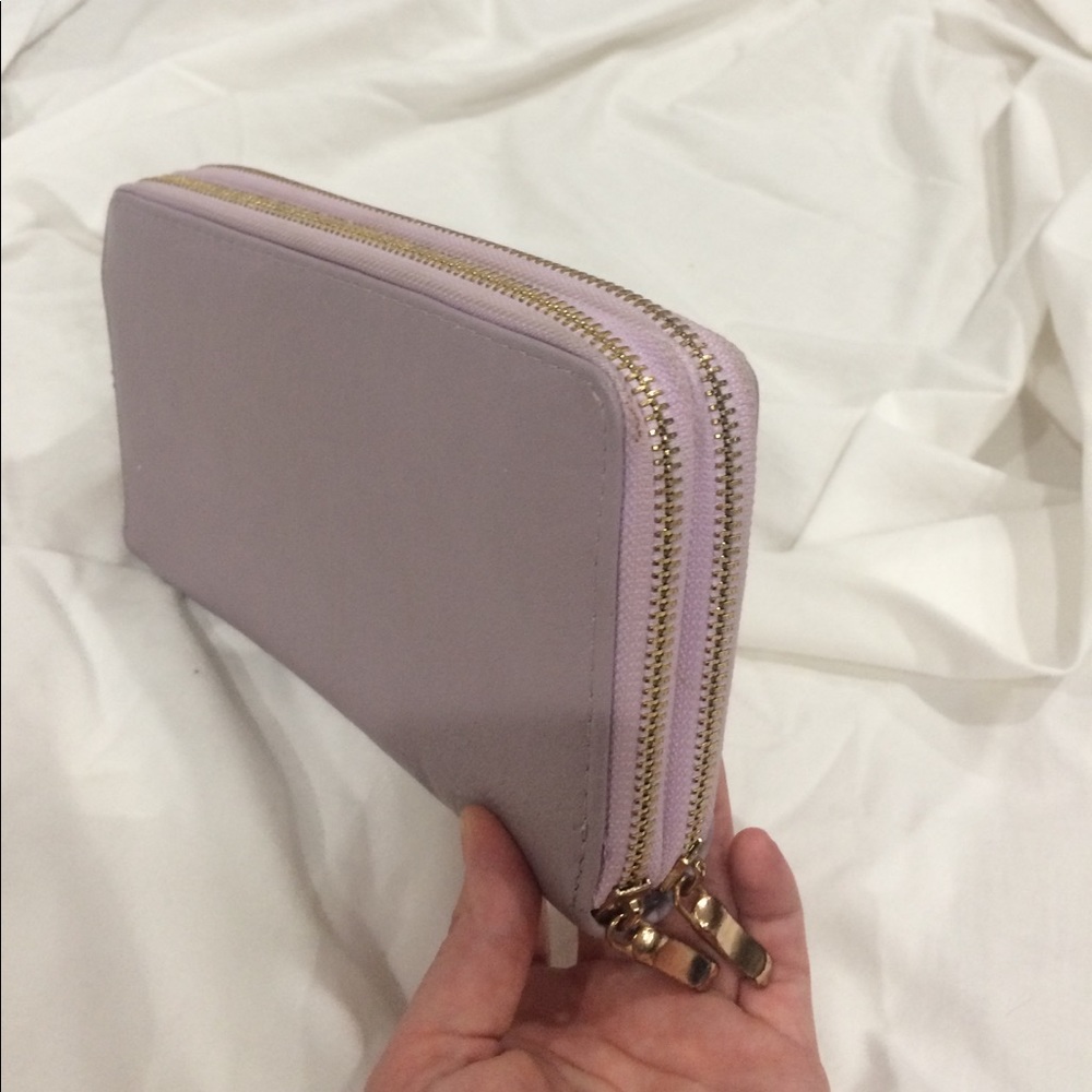 Large Lavender and Gold Wallet Clutch