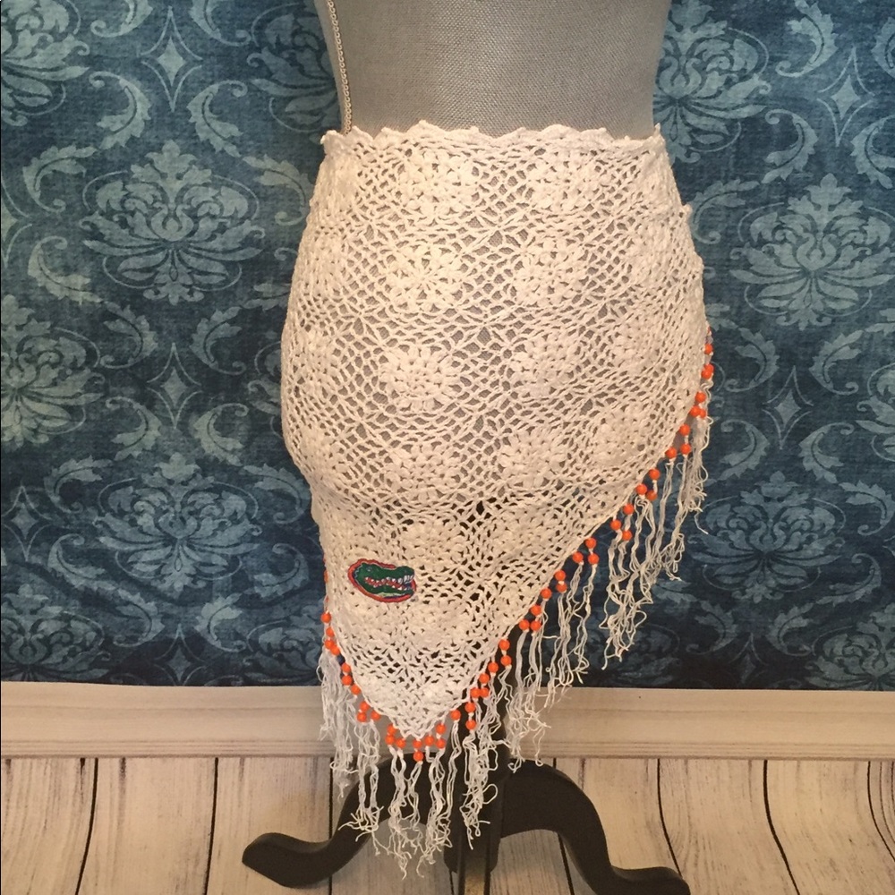 White Crochet Florida Gators Sarong