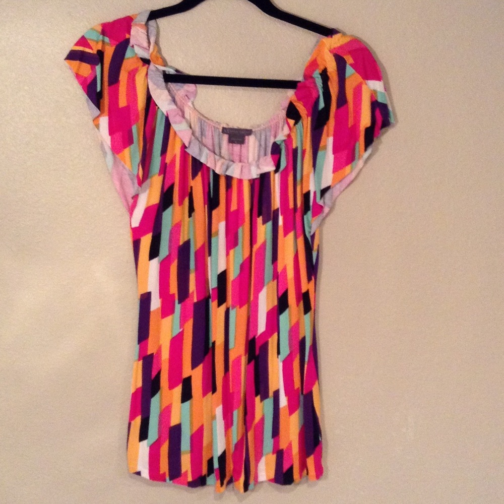 off shoulder strips of color