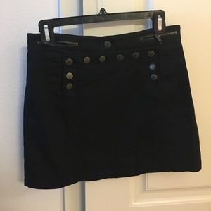 Betsey Johnson - Black Denim Skirt w/Brass Buttons