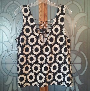 Sunflower Lace Up Top