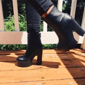 Modern Black Platform Boots