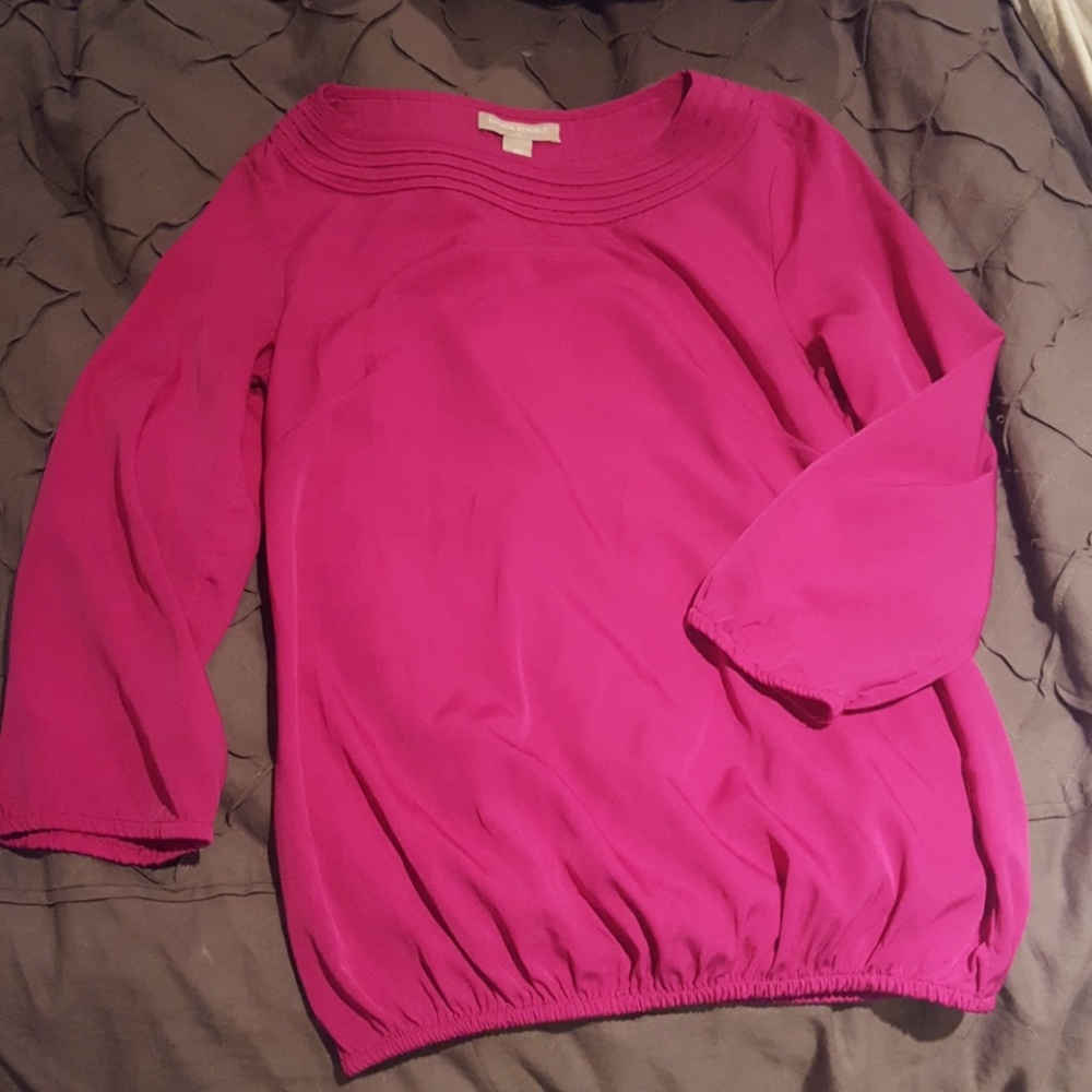 XS Fuscia Banana Republic boatneck top