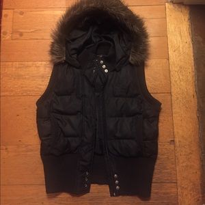 Adidas Puffer Vest with detachable fur hood