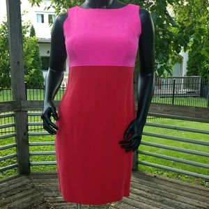 Liz Claiborne pink/red silk  tunic dress