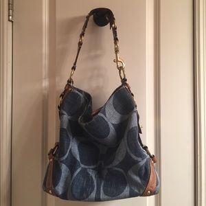 Coach Denim Shoulder Tote