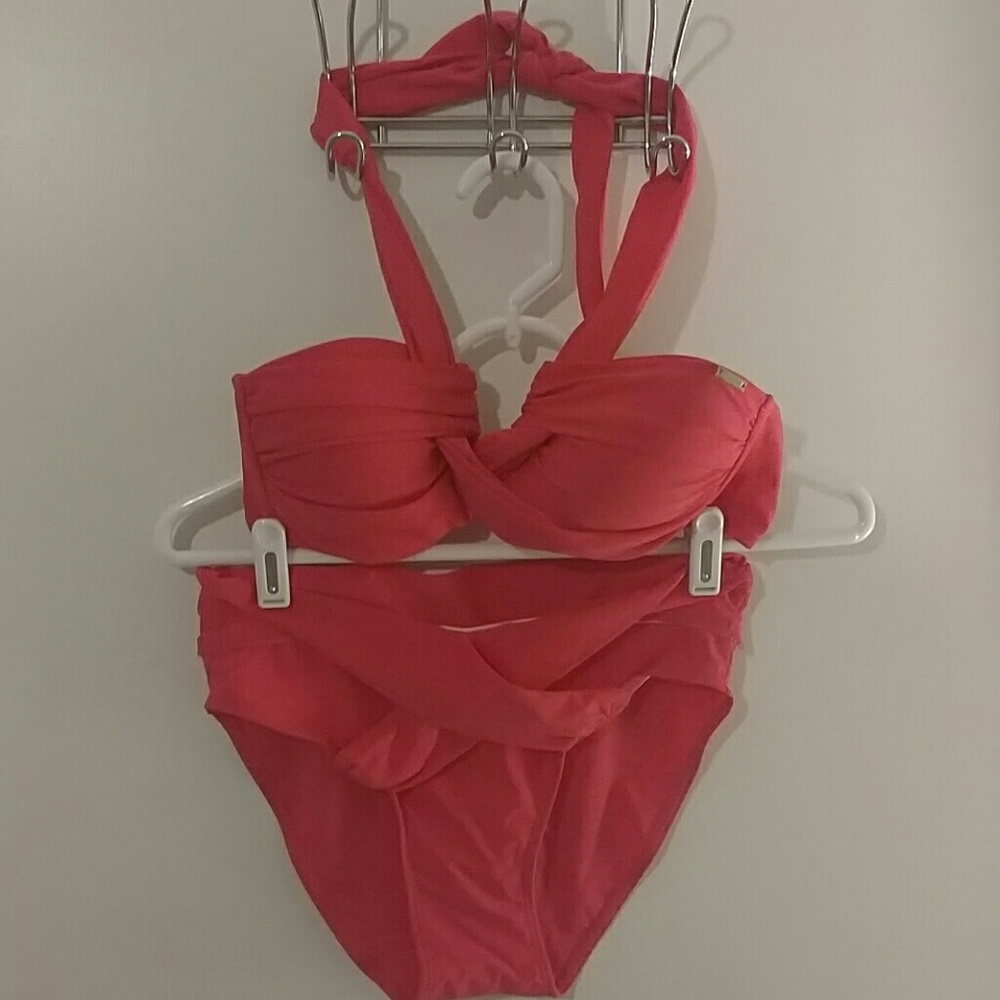 👙3pc coral bathing suit (NWOT)