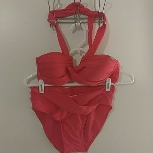 👙3pc coral bathing suit (NWOT)