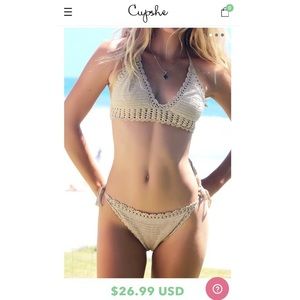 Cupshe "Butter Cake" Crochet Bikini Set