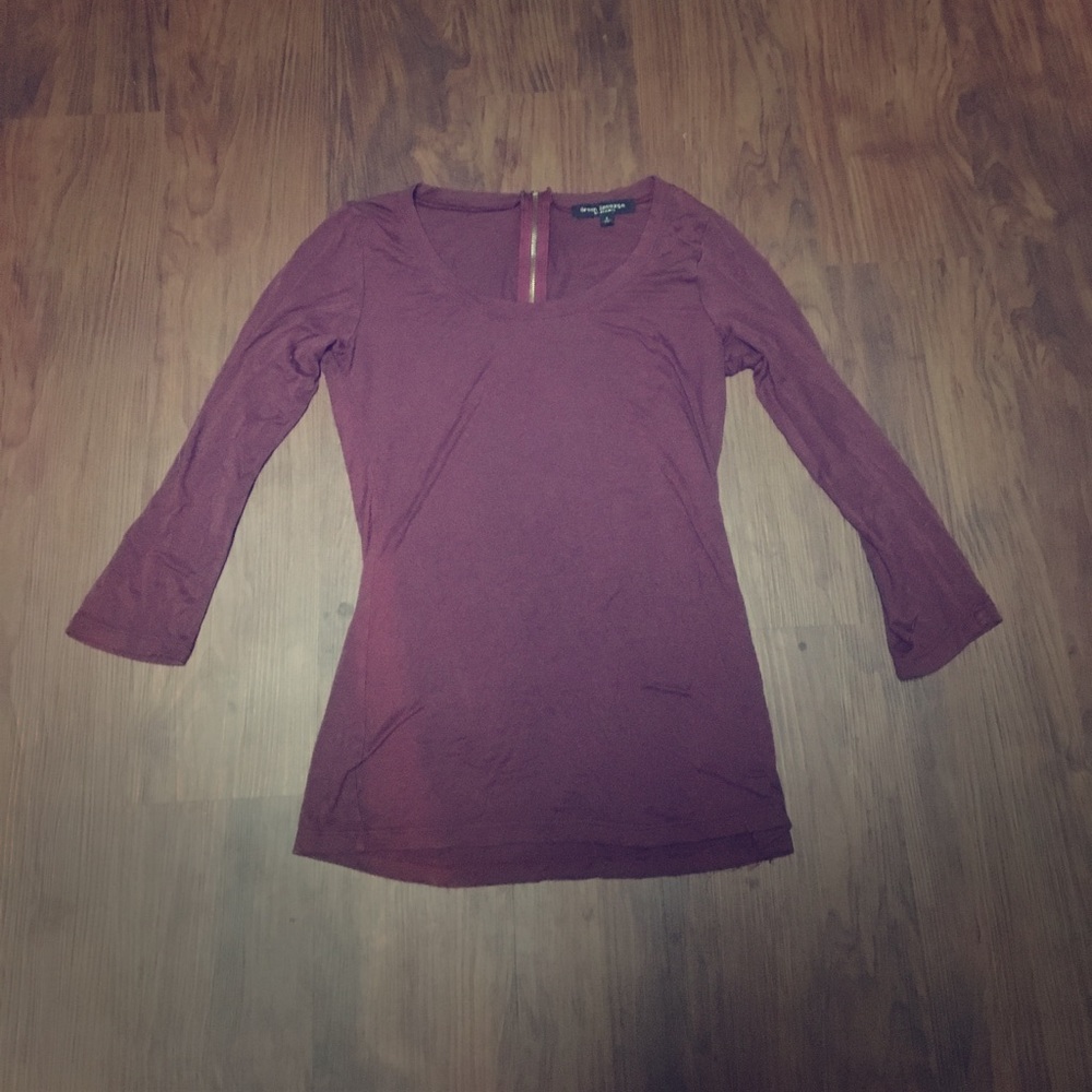 Small, Maroon, 3/4 length sleeve Shirt