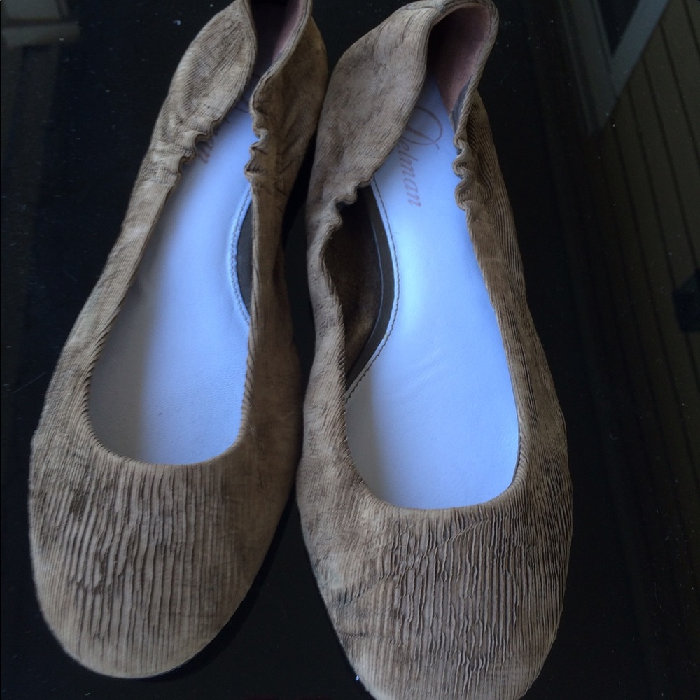 Delman tan suede ballet flats