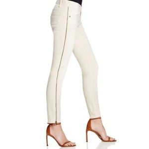 Free People side zip cream Denim jeans-