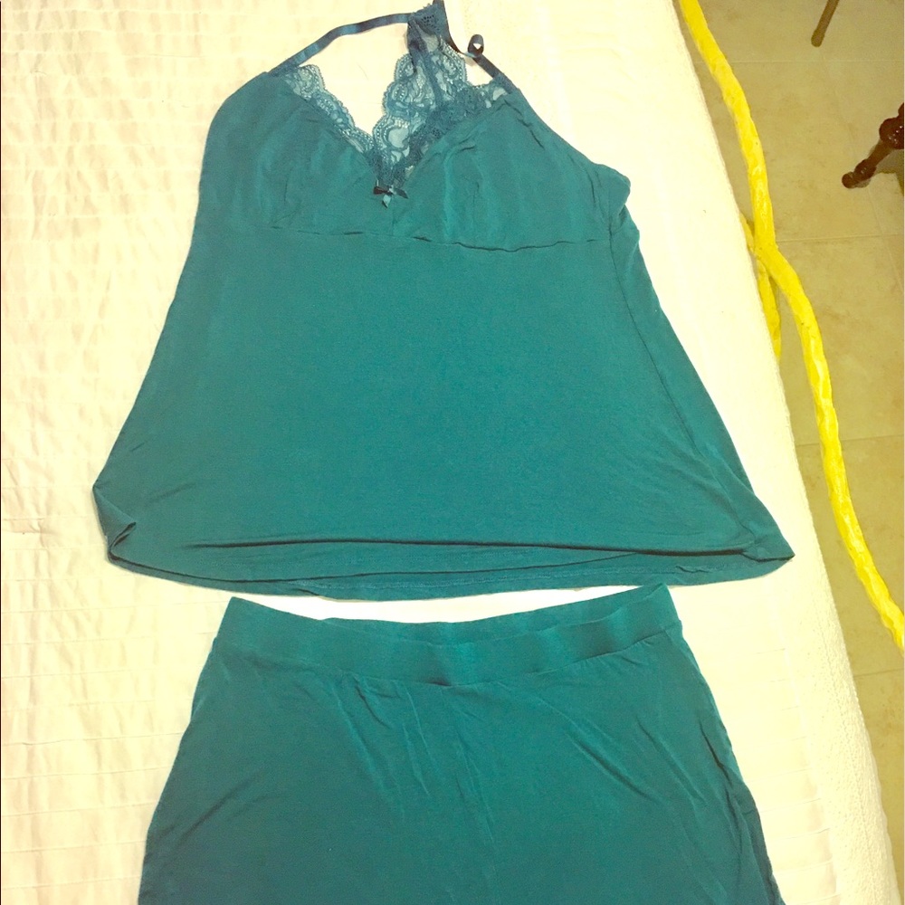 Teal pajama shorts set