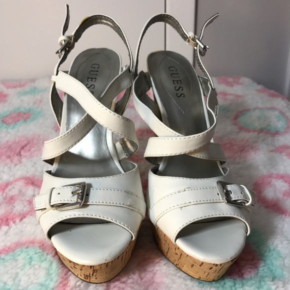 Guess White Strappy Slingbacks - Picture 3 of 5