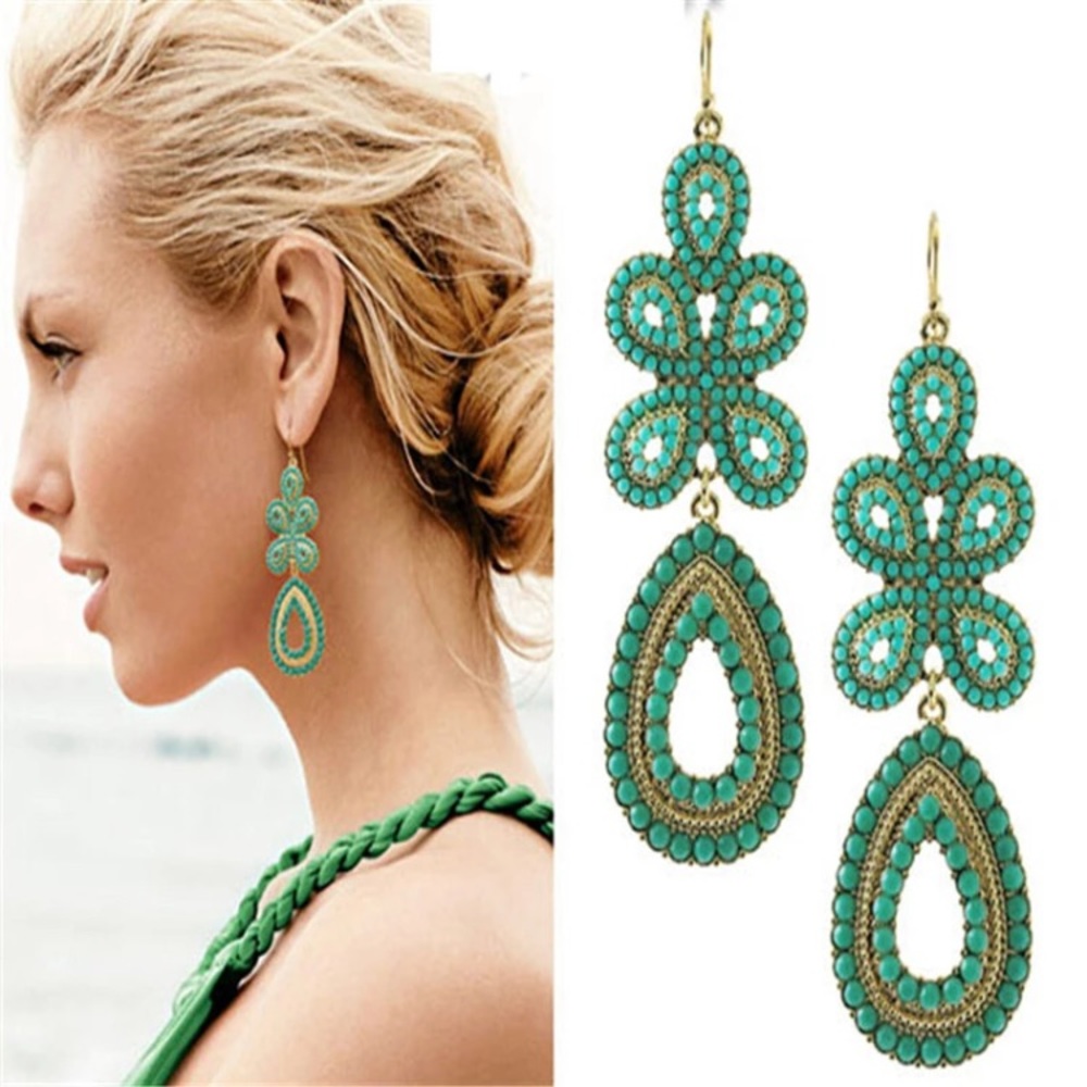 Turquoise chandelier earrings cruise vacation